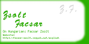 zsolt facsar business card